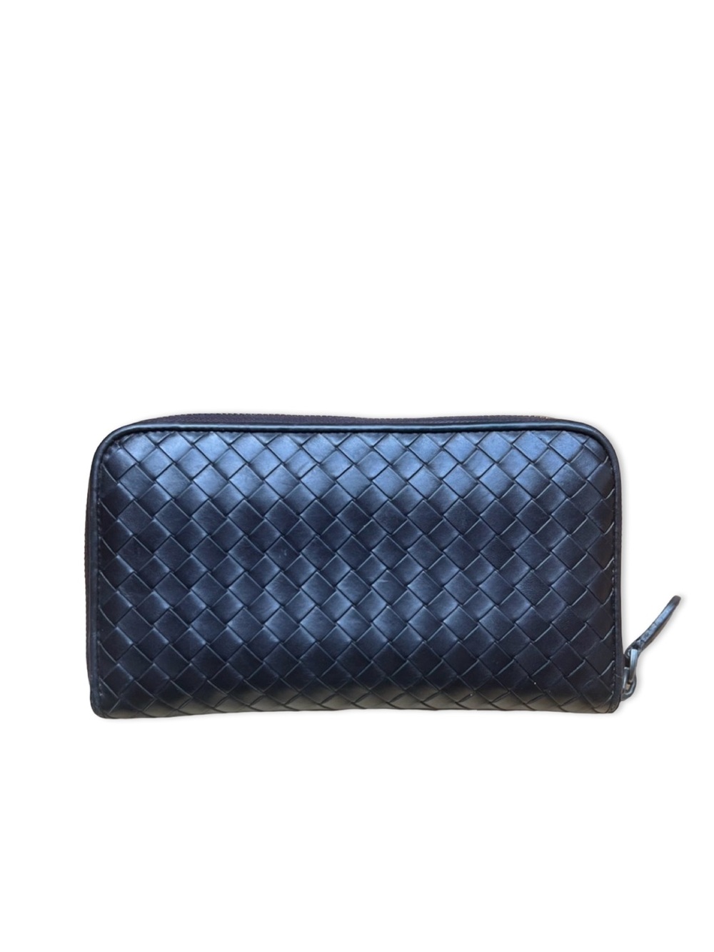 Bottega Veneta Intrecciato Dark Brown Lambskin Long Wallet - Distressed Corners